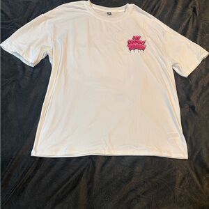 White My Comfort Zone T-Shirt with Pink Graphic